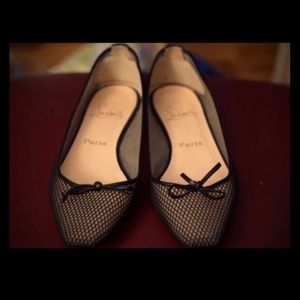 Christian Louboutin Black/Nude Mesh Flats 38.5